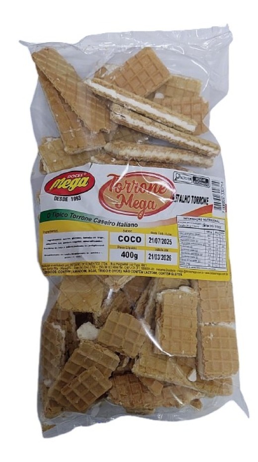 Retalho de Torrone Sabor Coco 400g