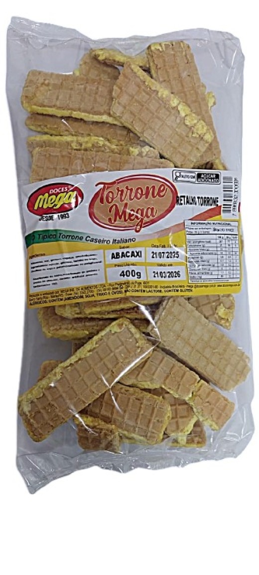 Retalho de Torrone Sabor Abacaxi 400g