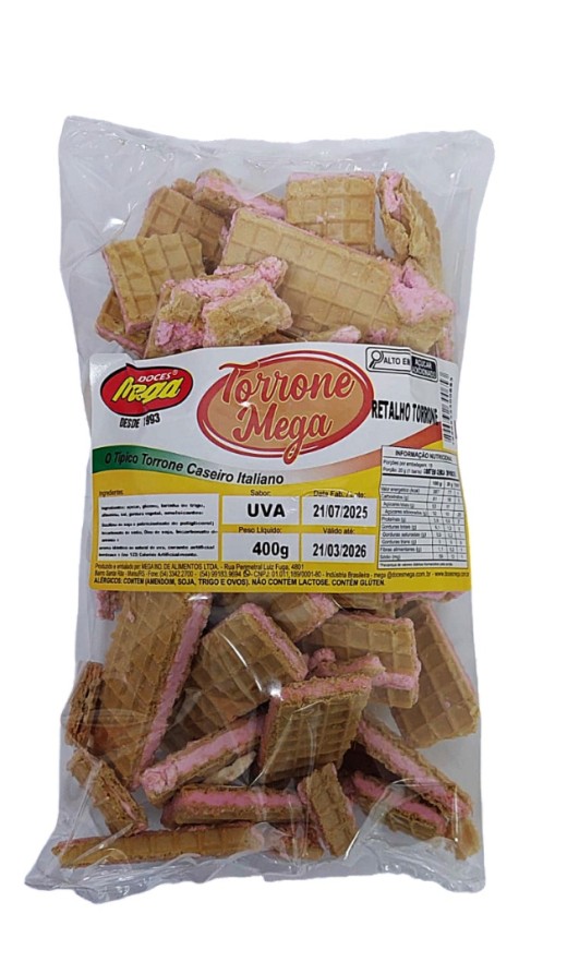 Retalho de Torrone Sabor Uva 400g